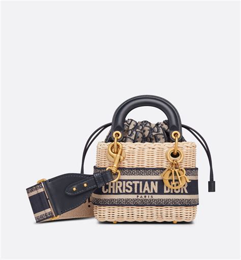 mini lady dior wicker bag